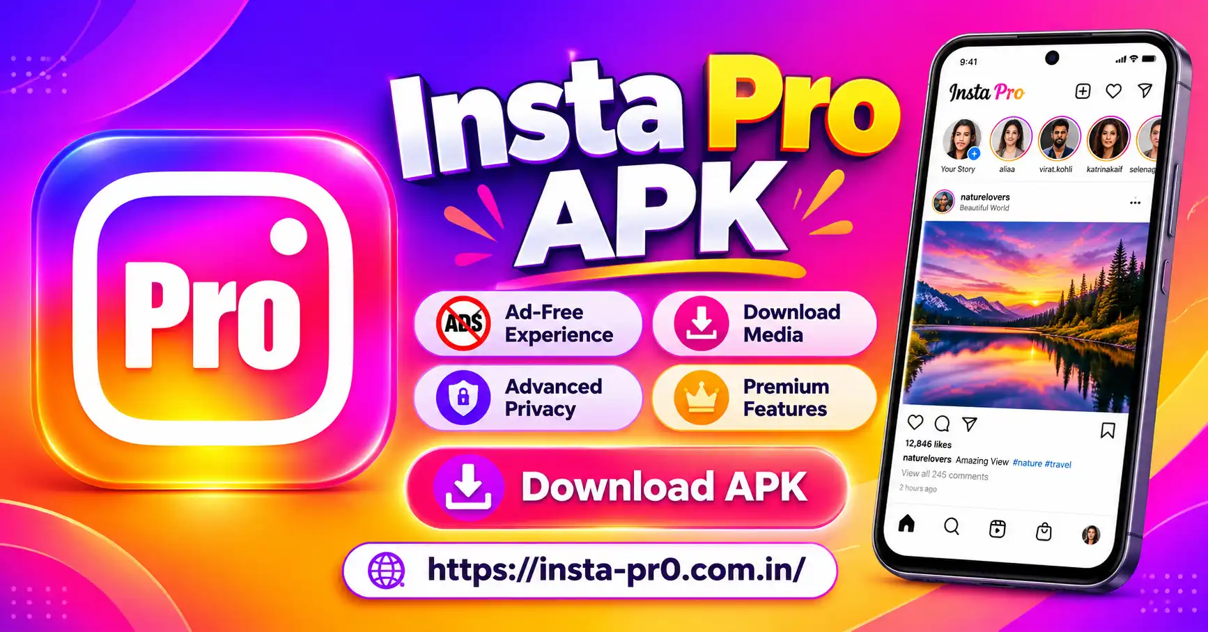 Insta Pro APK Promotional Banner